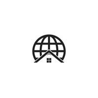 Haus und Globus Logo oder Symbol Design vektor
