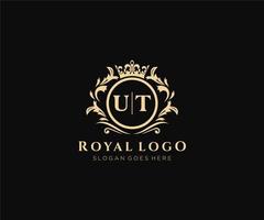 Initiale ut Brief luxuriös Marke Logo Vorlage, zum Restaurant, Königtum, Boutique, Cafe, Hotel, heraldisch, Schmuck, Mode und andere Vektor Illustration.