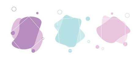 uppsättning av abstrakt fläckar på en vit bakgrund. abstrakt fläckar av blå, rosa och lila Färg vektor