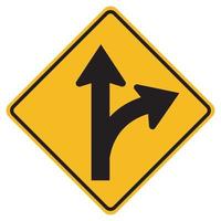 Fahren Sie geradeaus oder biegen Sie rechts ab
