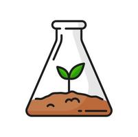 Pflanze Wachstum, Landwirtschaft Wissenschaft Farbe Linie Symbol vektor