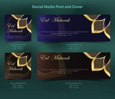einstellen von Sozial Medien Post zum eid-ul-fitar vektor