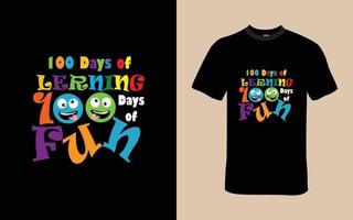 100 Tage von Lernen, 100 Tage von Spaß T-Shirt vektor
