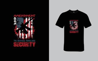 2:a ändring, de original- hemland säkerhet t-shirt design vektor