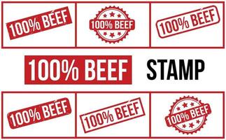 100 Prozent Rindfleisch Gummi Briefmarke Siegel Vektor