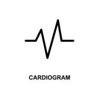 kardiogram enkel linje vektor ikon