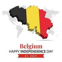 Belgien Unabhängigkeit Tag, 3d Rendern Belgien Unabhängigkeit Tag Illustration mit 3d Karte und Flagge Farben Thema vektor