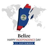 belize oberoende dag, 3d tolkning belize oberoende dag illustration med 3d Karta och flagga färger tema vektor