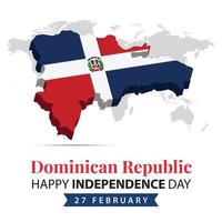 dominikanisch Republik Unabhängigkeit Tag, 3d Rendern dominikanisch Republik Unabhängigkeit Tag Illustration mit 3d Karte und Flagge Farben Thema vektor