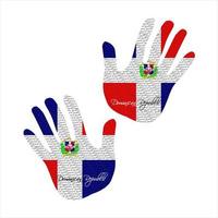 Dominikanska republik flagga hand vektor