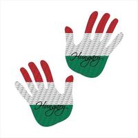 Ungarn Flagge Hand Vektor