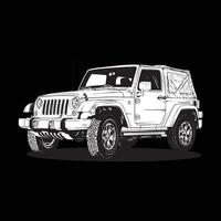 Jeep Auto Kunst 4x4 Illustration Vektor Linie Kunst