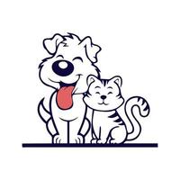 Katze und Hund Vektor Illustration