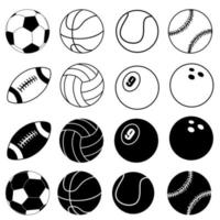 boll ikon vektor uppsättning. fotboll boll illustration tecken samling. sport boll symbol.