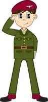 Karikatur salutieren Heer Soldat Militär- Geschichte Illustration vektor