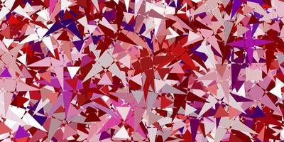 hellrosa, rote Vektorschablone mit Dreiecksformen. vektor
