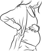 gravid kvinna linje teckning. vektor