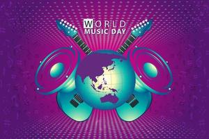 Vektor Grafik von Welt Musik- Tag gut zum Welt Musik- Tag Feier