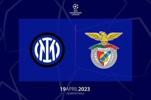 uefa Meister Liga 2023 Viertelfinale zwischen inter Mailand gegen benfica, Spiel zwei. Tiflis, Georgia - - April 06, 2023. vektor