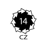 Batterie-Recycling-Symbol 14 cz . Vektor-Illustration vektor