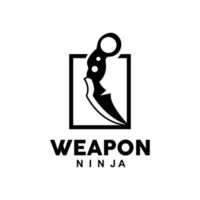 vapen logotyp, traditionell vapen karambit vektor, ninja stridande verktyg enkel design, symbol ikon, illustration vektor