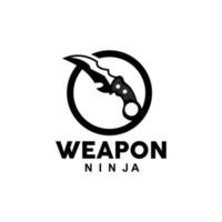 Waffe Logo, traditionell Waffe karambit Vektor, Ninja Kampf Werkzeug einfach Design, Symbol Symbol, Illustration vektor