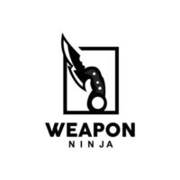 Waffe Logo, traditionell Waffe karambit Vektor, Ninja Kampf Werkzeug einfach Design, Symbol Symbol, Illustration vektor