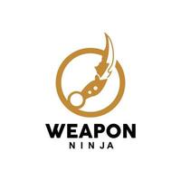 vapen logotyp, traditionell vapen karambit vektor, ninja stridande verktyg enkel design, symbol ikon, illustration vektor