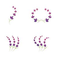 Lavendel Blumen Logo Symbol Vorlage vektor