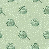 einfach Löwenzahn Silhouette nahtlos Muster. Blowball botanisch Hintergrund. abstrakt Blumen- Hintergrund. vektor