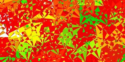 mörkgrön, röd vektorlayout med triangelformer. vektor