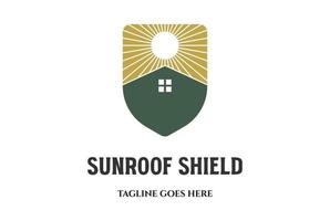 Sol tak hus skydda för skydda eller skydd logotyp design vektor