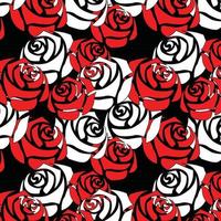 rot und Weiß Rosen nahtlos Muster, Vektor Blumen- Jahrgang Hintergrund, geeignet zum Textil- Drucke, Verpackung