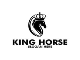 kung eller drottning häst med krona elegant logotyp symbol vektor, häst logotyp vektor