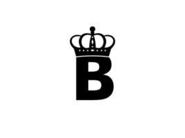 einfach Initiale Brief b mit Krone Logo. Brief und Krone Vektor isoliert auf Weiß Hintergrund. verwendbar zum Geschäft, reisen, Mode, und Technologie Logos. eben Vektor Logo Design Vorlage Element.