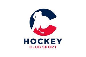 Vektor Initialen Brief c mit Eishockey kreativ geometrisch modern Logo Design.