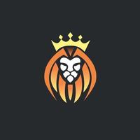 Luxus elegant Löwe Logo Design mit Krone Logo, glühend Orange und Gelb, Tier Logo zum Geschäft vektor