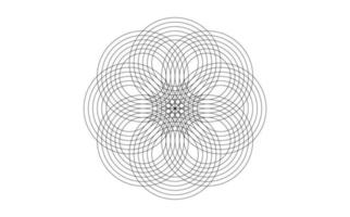 design mandala av helig geometri. runda geometrisk arabesk, orientalisk prydnad. abstrakt blomma symbol, vektor mall för webb och skriva ut isolerat på vit bakgrund