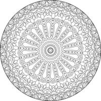 einfach mandala, einfach Mandalas Blumen Färbung Seite auf Weiß Hintergrund. vektor