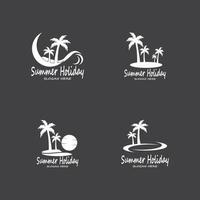 Palme Bäume Sommer- Ferien Logo Design Vektor Vorlage Illustration