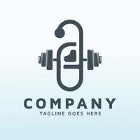 medizinisch Diagnose Logo Design mit Fitness Symbol vektor