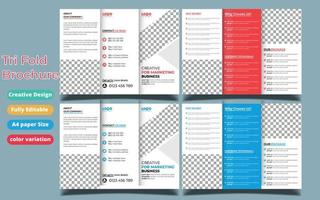 minimale Corporate Trifold Business Broschüre Designvorlage, Broschüre, A4-Broschüre, Jahresbericht, Projektvorschlag, Produktkatalog vektor