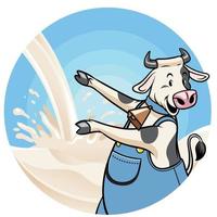 Kuh mit Milch Spritzen Hintergrund vektor