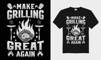 göra grillning bra om igen bbq vektor typografi t-shirt design