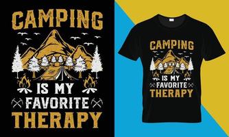 camping t-shirt design, camping är min favorit terapi vektor