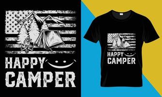 camping t-shirt design, Lycklig husbil vektor