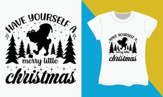 jul typografi t-shirt design, ha själv en glad liten jul vektor