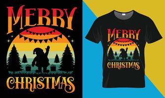 fröhlich Weihnachten retro Jahrgang T-Shirt Design vektor