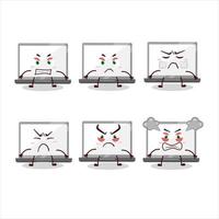 Laptop Karikatur Charakter mit verschiedene wütend Ausdrücke vektor