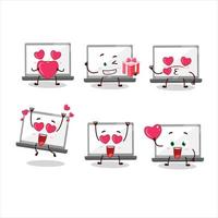 Laptop Karikatur Charakter mit Liebe süß Emoticon vektor
